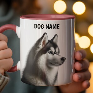 Personalized Husky Coffee Mug: Custom Dog Portrait, Pet Lover Gift
