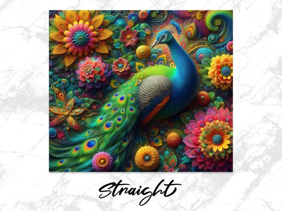 Peacock Floral 20oz Tumbler Wrap: Vibrant Sublimation Design (digital  Download) - Etsy
