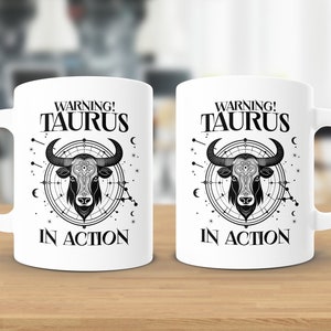 Zodiac Taurus Coffee Mug: Unique Bull Design, Astrology Star Sign Gift