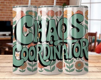 Chaos Coordinater Tumbler Wrap: Florales Sublimationsdesign (Digitaler Download)