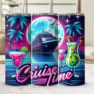 Cruise Ship Tumbler Wrap: Tropical Cocktail Design (Digital Download)