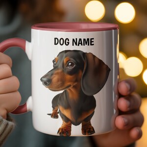 Personalized Dachshund Mug: Custom Pet Name Coffee Cup