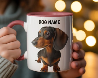 Personalized Dachshund Mug: Custom Pet Name Coffee Cup