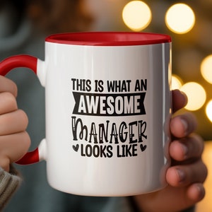 Awesome Manager Novelty Coffee Mug, Great Gift for Bosses Day, Unique Office Mug, Gift for Manager, Leadership Mug, Appreciation Present