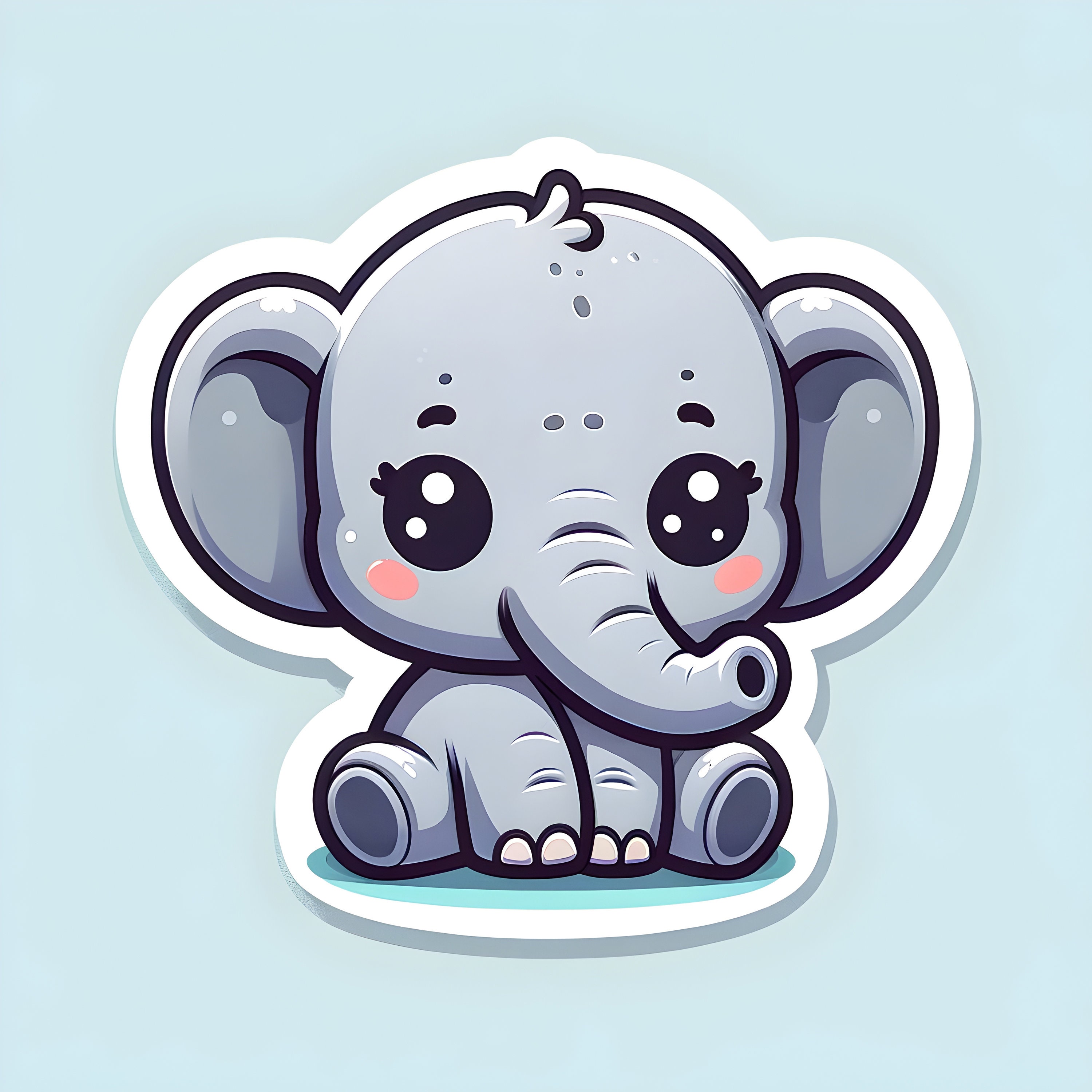 Cute Animal Stickers for Kids, Printable Cartoon Zoo Animals, Digital ...