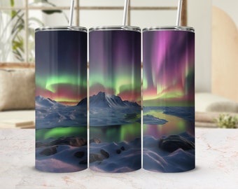 Aurora Borealis Tumbler Wrap: Northern Lights 20oz Design (Digital Download)