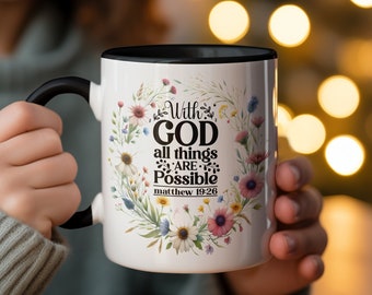 Floral Scripture Coffee Mug: Inspirational Christian Gift