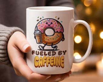 Lustige Donut Kaffeetasse: Koffein-Liebhaber Geschenk (11oz und 15oz)