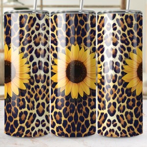 Sunflower Leopard Print 20oz Tumbler Wrap (Digital Download)