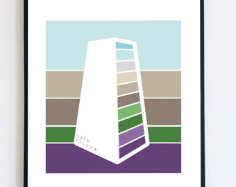 Colours of the Peak District Print - Trig Pillar A4 Print | UK Travel Print | National Park | Outdoors Artwork | Colours | Minimalist