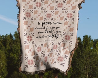 Throw With Bible Verse, Christian Blanket For Chemo, Blanket With Bible Verse, Christian Tapestry, Scripture Blanket