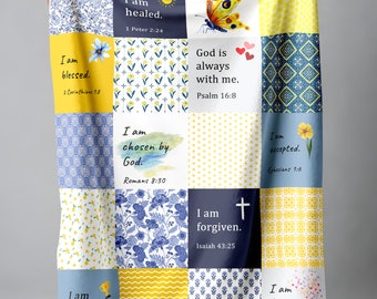Scripture Blanket, Christian Affirmation Blanket, Bible Verse Blanket, Christian Gift, Gift For Mom, Gift For Daughter, Gift For Friend