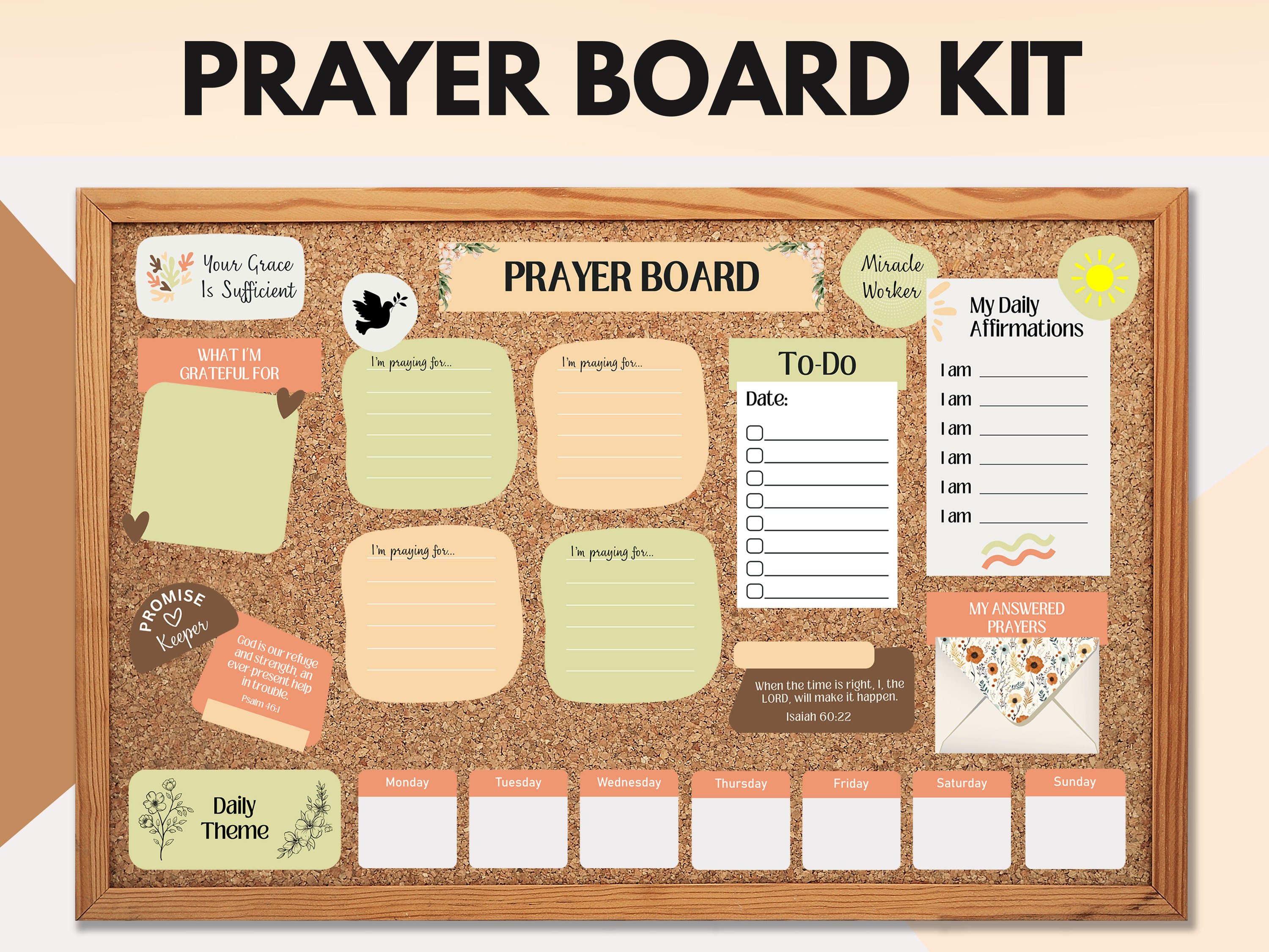 Printable Prayer Board Kit Prayer Vision Board Prayer Collage Sweet