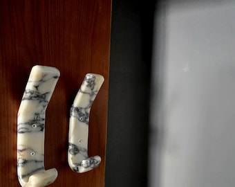 Calacatta Viola Marble Hook: Coat Towel Hook - Handmade Home Decor - Free of CUSTOMS DUTIES to USA