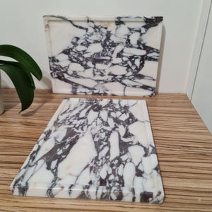 Calacatta Viola Rectangle-Square Marble Tray, Customizable Marble Tray, Bathroom Tray, Marble Organizer, Marble Serving Tray