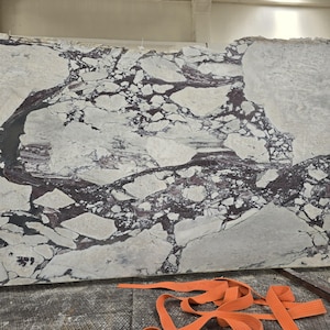 Custom Calacatta Viola Marble Slab: Table Top, Nightstand, Shelves