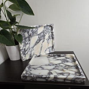 Customizable Calacatta Viola Rectangle Marble Tray | Decorative, Handmade | Free of CUSTOMS DUTIES to USA