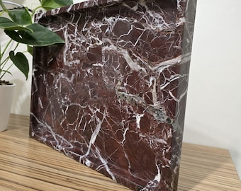 Rosso Levanto XL Marble Tray: Rectangle Marble Organizer, Customizable Size