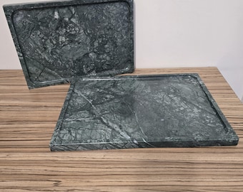 Groenmarmeren rechthoekig blad: XL badkameropberger, dienblad