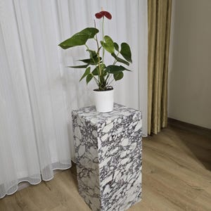 Calacatta Viola Marble Side Table: Modern Coffee End Stand