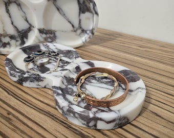 Calacatta Viola Marble Tray: Modern Minimalist Jewelry and Bathroom Organizer