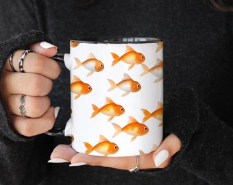 Goldfish Coffee Mug, Tea Cup, 11oz - Microwave & Dishwasher Safe - Cute Animals, Animal Mugs, Cute Fish, Goldfish Mug, Gift for her, Unique