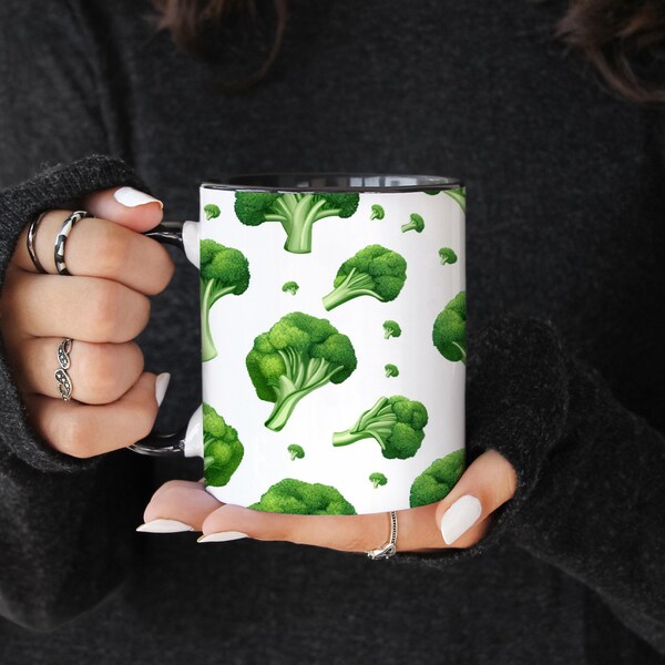 Broccoli Coffee Mug, Tea Cup, 11oz - Microwave & Dishwasher Safe - Mug with veggies, Broccoli Mug, Cute Mugs, Gift for her, Veggie Lover