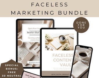 BUNDLE ULTIME pour le marketing numérique sans visage Droits de revente principaux (mrr) et droits de marque privée (plr) - DFY eBook/guide/Faceless Bundle Neutral