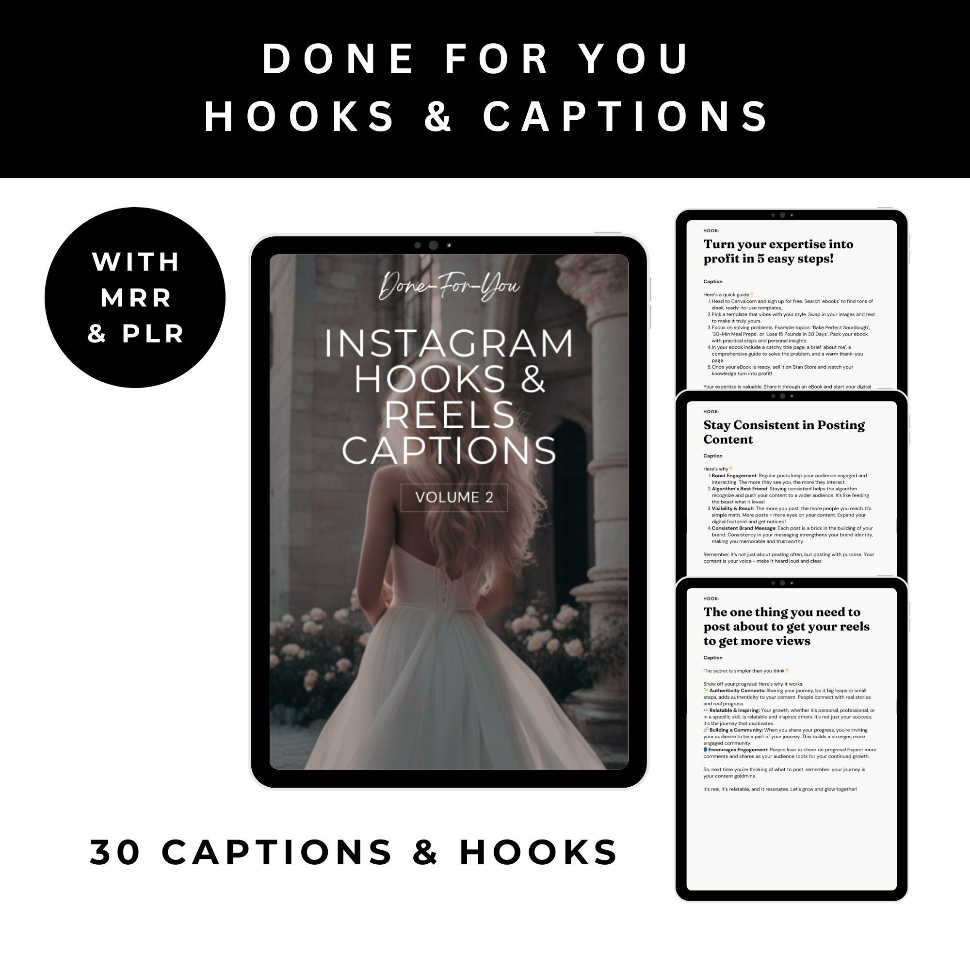 Instagram Hooks and Reels With Master Resell Rights | MRR | PLR | Done ...