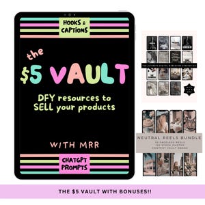 Done for you 5 Dollar Vault FACELESS Digital Marketing Guide Bundle mit Master Wiederverkaufsrechten MRR & Privatmarkenrechten