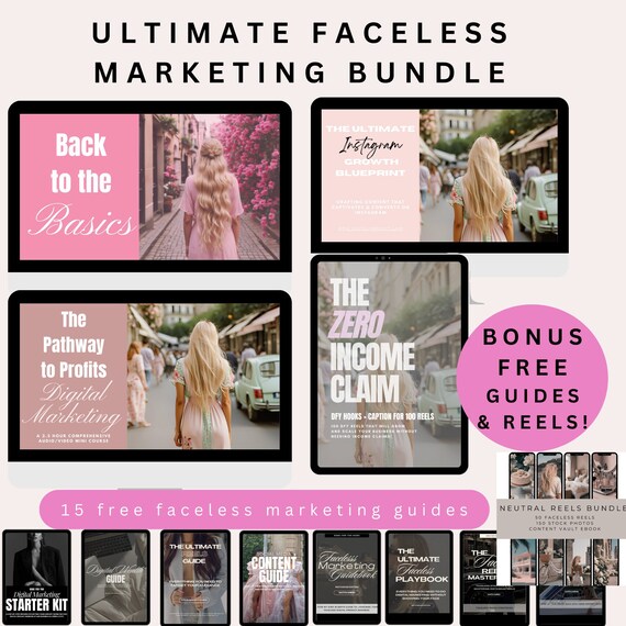 Zero Income Claim 100 Hooks and Captions for Faceless Marketing bundle |  Back to Basics | Pathway to Profits | Instagram Growth Blueprint