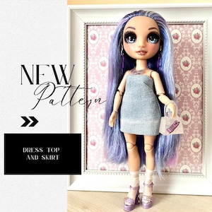 Dress, top and skirt for a doll Pattern Digital PDF file Outfit for a doll 28cm