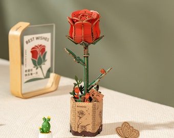 DIY Wooden Flower Bouquet – 3D Puzzle Kit | Spring & Autumn Collection | Handmade Gift for Birthday, Valentine’s Day or Mother’s Day