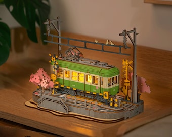 Wooden Puzzle: Sakura Train to Japan – 3D DIY Miniature with Cherry Blossom | Japanese Spring Scene Home Decor by CIRCUS