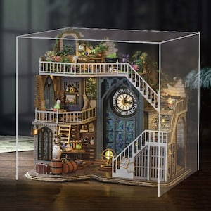 Book Nook: Wizard’s Mansion – 3D Wooden DIY Puzzle – Magical Miniature Diorama with Lights for Shelf – Enchanted Gift for Potter Fans