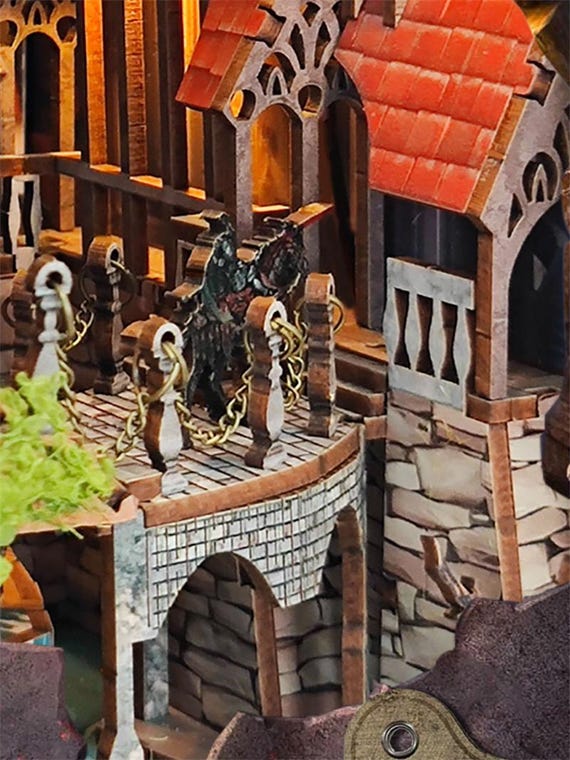 Book Nook: the Great Dragon – DIY 3D Wooden Diorama | Medieval