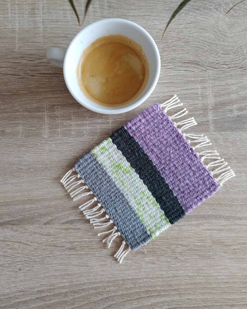 Mini Rug Coaster, Woven Coaster, Tea Lover Gift, Square Coaster for ...