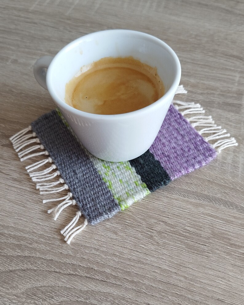 Mini Rug Coaster, Woven Coaster, Tea Lover Gift, Square Coaster for ...