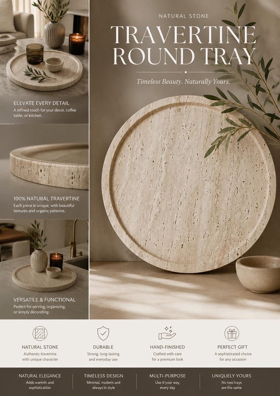 Travertine Serving Tray/Plate
