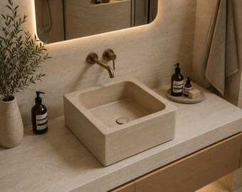 Travertine Sink, Marble Basin – Custom Sizes Available