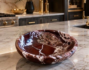 Rosso Levanto Marble Luxurious Multi-Functional Bowl