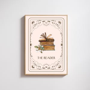 Die Leser-Tarot-Karte | Geschenk für Leser, Leseratte Poster | Leseecke Dekor, weiche Schlafzimmer Kunst | druckbare Kunst, sofort download