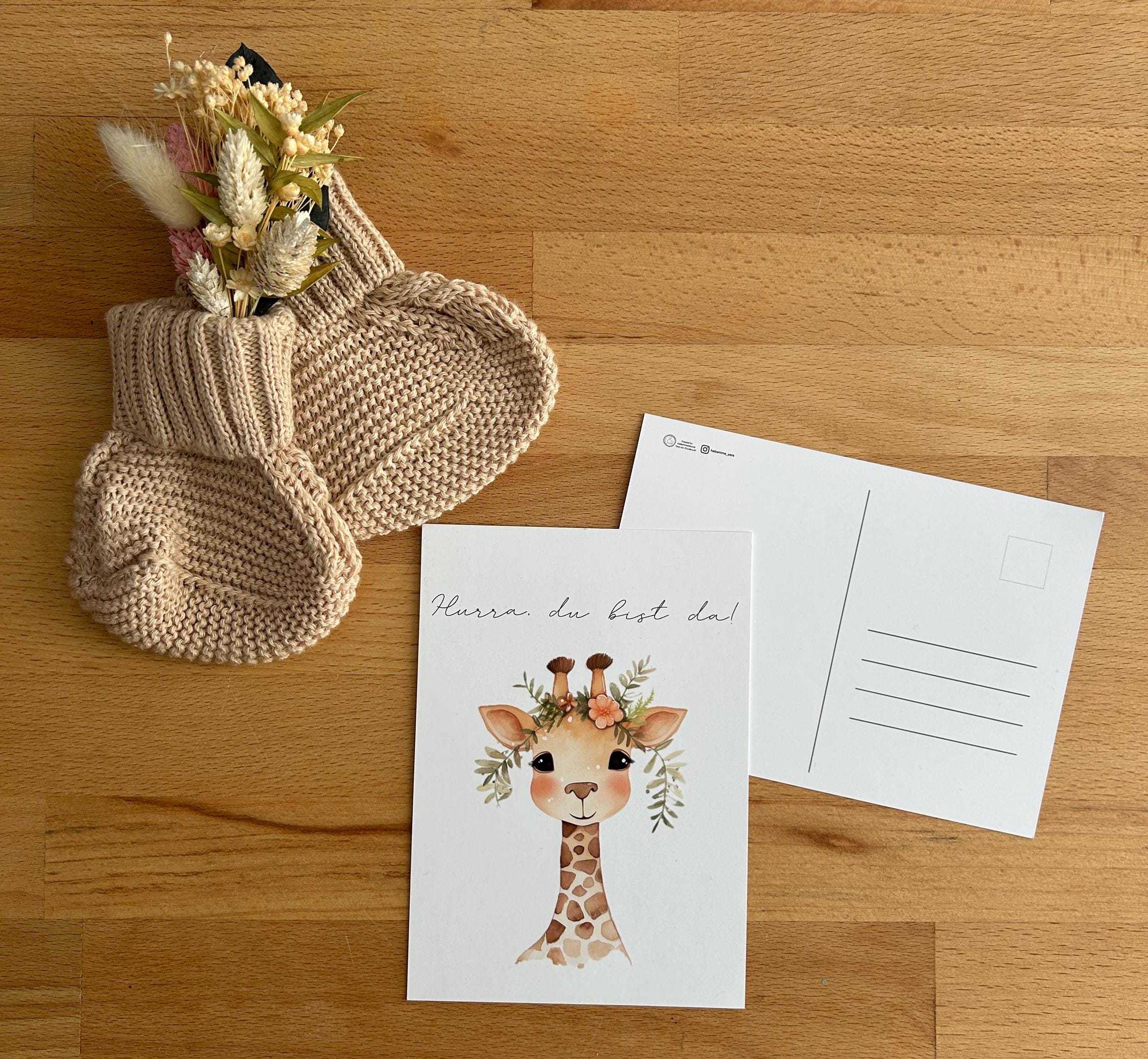 Geburtskarte Zur Schwester – Giraffen-Design Mit Goldfolie, 15x15 Cm, Umweltfreundlich, UK-made