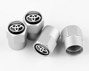 Toyota Dust Valve Caps Universal Fitting For all Cars and Bikes - Set of 4 in Chrome