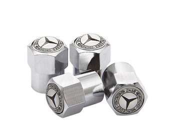 Mercedes Exclusive Benz Dust Valve Caps Universal Fitting For all Cars and Bikes - Set of 4 in Chrome