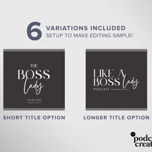 Podcast Logo Template | Podcast cover art | Podcast branding minimal black luxury boutique logo canva template | Podcast media diy logo boss image 7