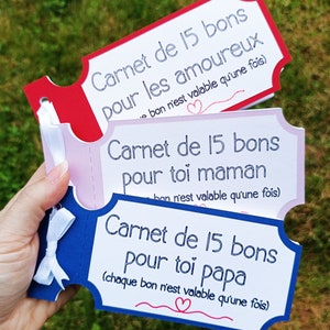 Carnet de 15 bons détachables à offrir