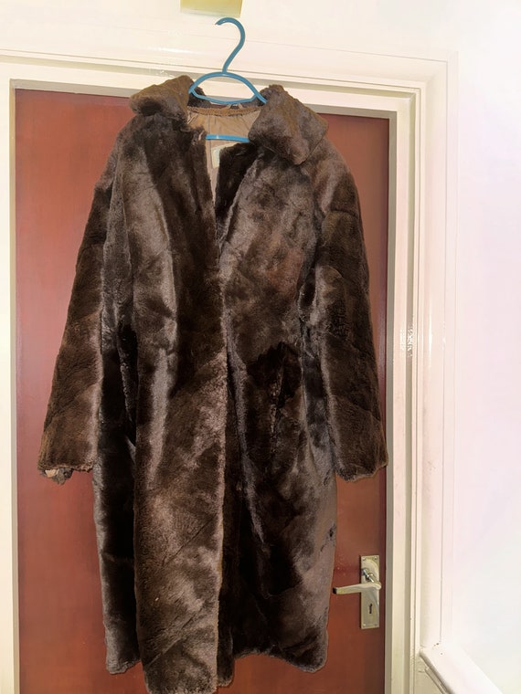 Vintage Brown Real Fur Coat Kara Trutnov  50s 60s 