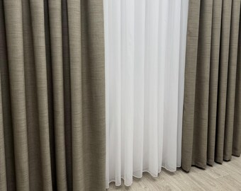 Cortina opaca de lino, cortinas vintage, tamaños personalizados, decoración del hogar hecha a mano.