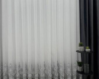 Paneles de poliéster bordados, cortinas sofisticadas para un hogar con estilo, elegantes cortinas para ventanas, paneles de varillas personalizados para sala de estar y dormitorio.